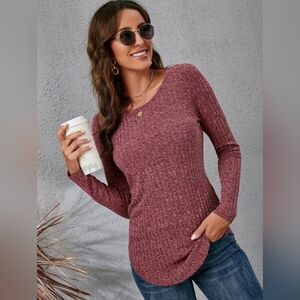 Shein curved hem slim fit Tee